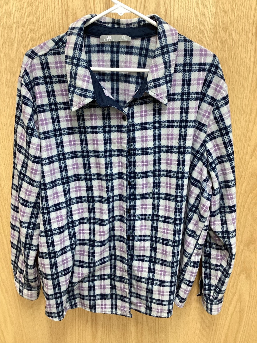 Lee Women’s Lavender & Navy Plaid Button-Up Shirt